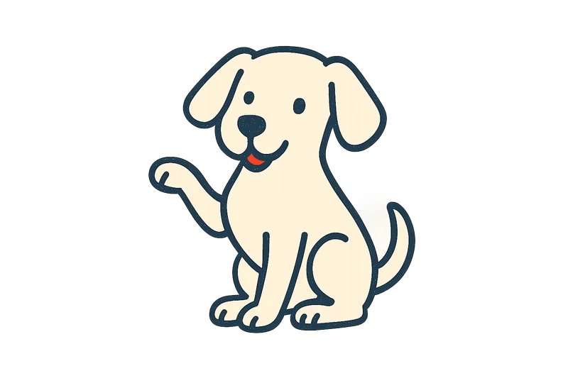 Playful dog illustration