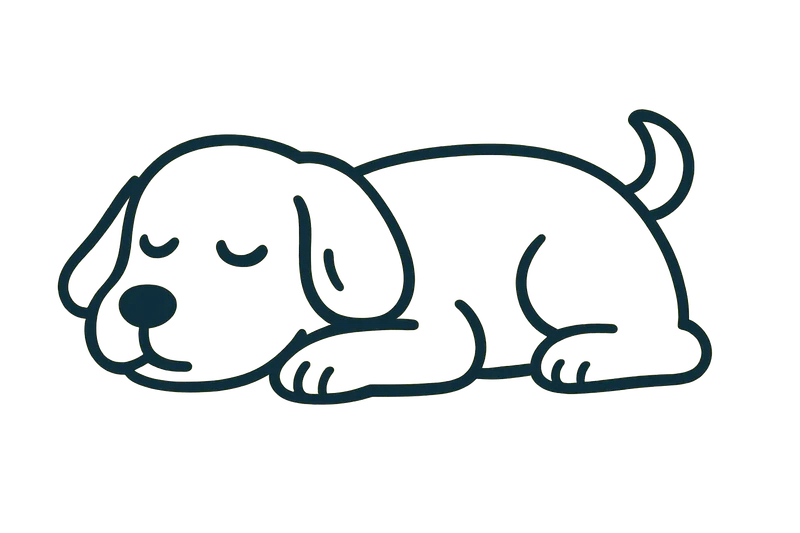 Resting dog illustration