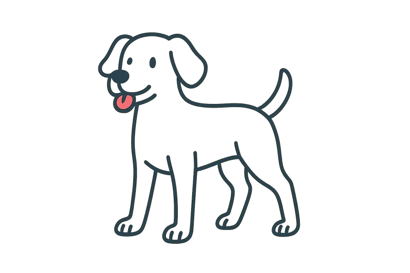 Alert energetic dog illustration