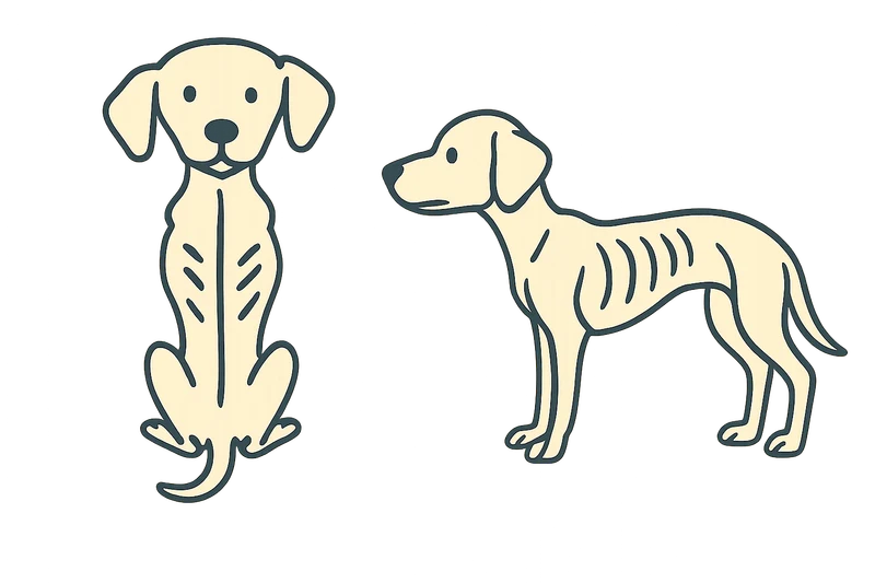Too skinny dog illustration